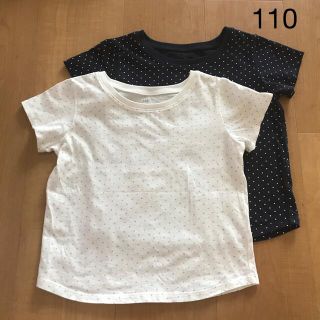 ムジルシリョウヒン(MUJI (無印良品))の無印良品　水玉半袖Ｔシャツ　110  ２枚セット(Tシャツ/カットソー)