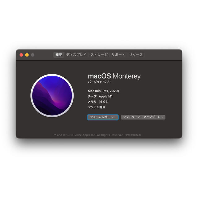 【美品】Apple Mac mini（M1 2020）16GB 1TB