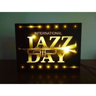 ジャズ JAZZ DAY トランペット アメリカン 雑貨 LED2way電光看板(トランペット)