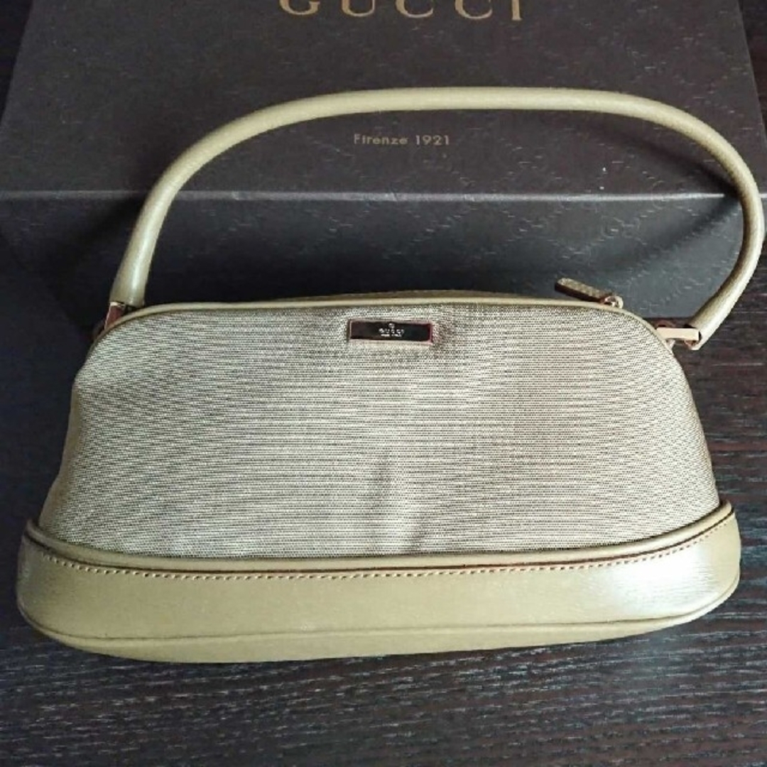 GUCCI - 緑茶　GUCCI　ハンドバッグ