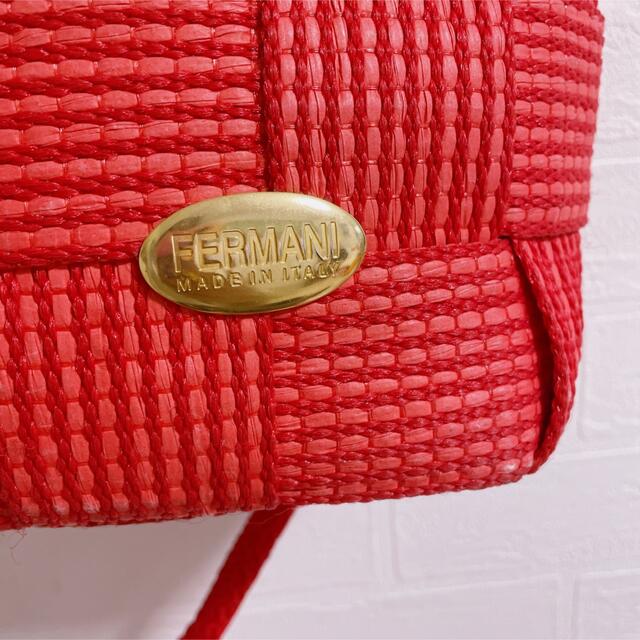 【FERMANI】made in ITALY メッシュバッグ　赤　美品 レディースのバッグ(ショルダーバッグ)の商品写真