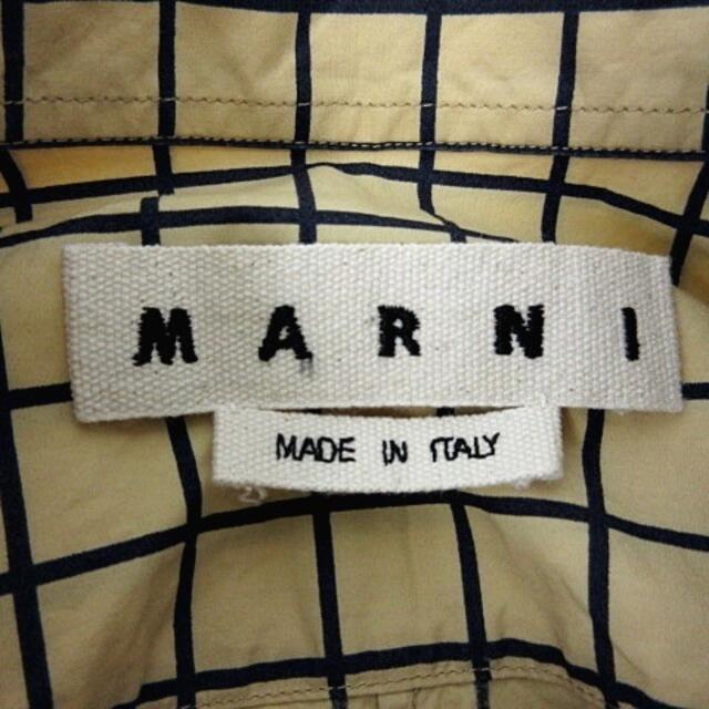 Marni(マルニ)のマルニ MARNI チェック シャツ 比翼 ベージュ ネイビー 紺 44 約S メンズのトップス(シャツ)の商品写真