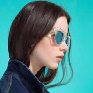 ザラ(ZARA)の新品 ZARA SUNGLASSES 樹脂コーティング加工入り透明サングラス (サングラス/メガネ)