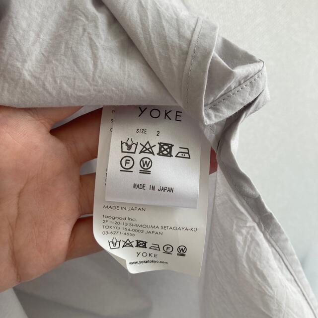 yoke PIPING SHIRT シャツ サイズ2 ライトグレー 4