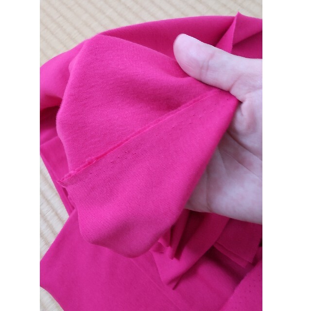 綿ニット生地 ピンク 176cm幅 1.5m ハンドメイドの素材/材料(生地/糸)の商品写真