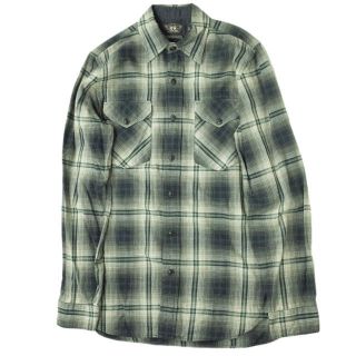 ダブルアールエル(RRL)のRRL ダブルアールエル COTTON WOOL PLAID WORK SHIRTS コットンウール チェックワークシャツ S グリーン 長袖 Double RL トップス【中古】【RRL】(シャツ)