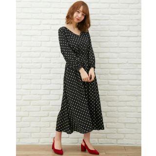 イング(INGNI)の新品❤︎イング❤︎ドット柄ロングワンピース　Mサイズ(ロングワンピース/マキシワンピース)