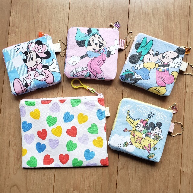 Disney(ディズニー)の専用🌠ハンドメイドバレリーナミニーシャカシャカフラットポーチスクエアポーチ ハンドメイドのファッション小物(ポーチ)の商品写真