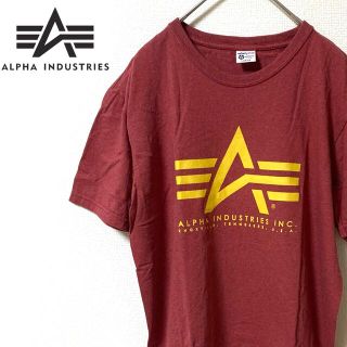 アルファインダストリーズ(ALPHA INDUSTRIES)のアルファインダストリーズ 半袖Tシャツ ビックロゴプリント L レッド (Tシャツ/カットソー(半袖/袖なし))