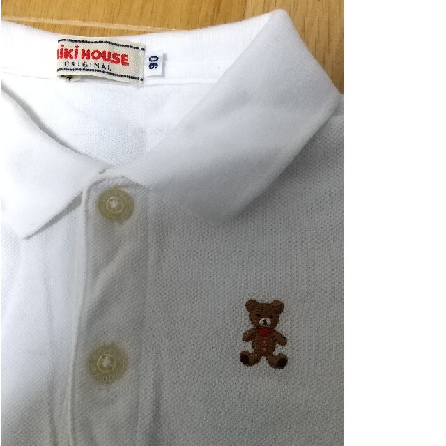 mikihouse(ミキハウス)のミキハウス ポロシャツ くま 白 90 キッズ/ベビー/マタニティのキッズ服男の子用(90cm~)(Tシャツ/カットソー)の商品写真