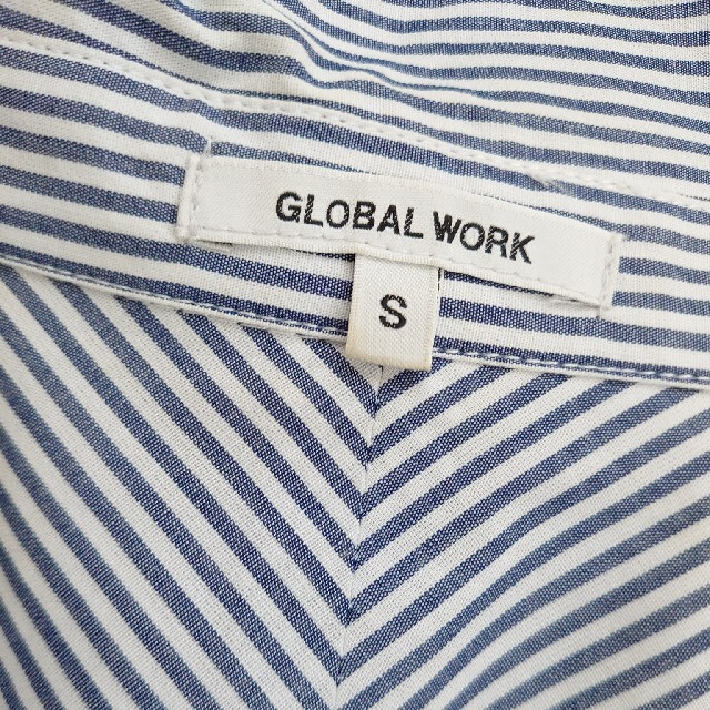 GLOBAL WORK(グローバルワーク)のグローバルワークストライプシャツブルーネイビー レディースのトップス(シャツ/ブラウス(長袖/七分))の商品写真