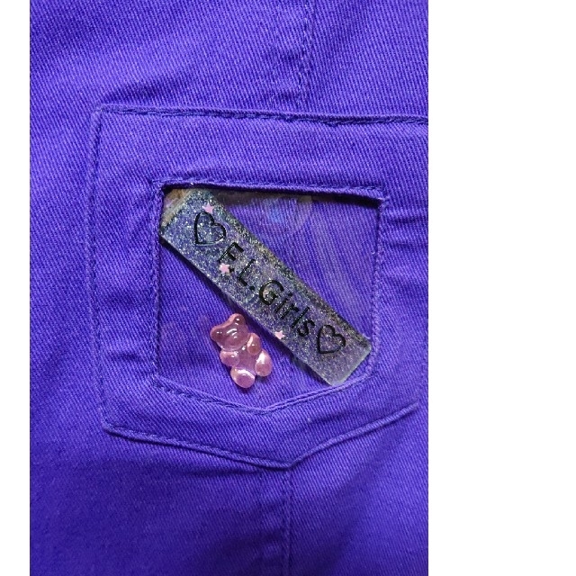 キュロットスカート キッズ 140cm 紫 くまちゃんマスコット キーホルダー キッズ/ベビー/マタニティのキッズ服女の子用(90cm~)(スカート)の商品写真