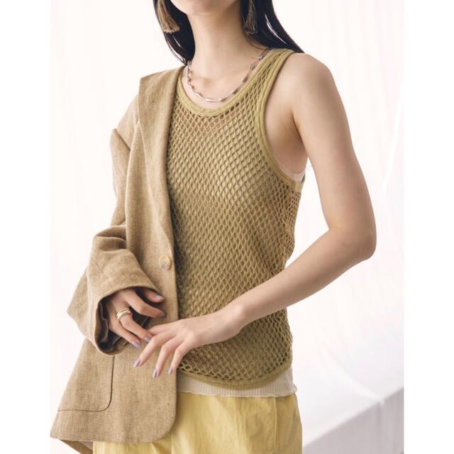 TODAYFUL(トゥデイフル)のMesh Tanktop オリーブ レディースのトップス(タンクトップ)の商品写真