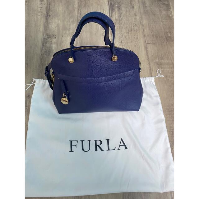 【特価】FURLAフルラ ハンドバッグ パイパー M 2WAY レザー 紺