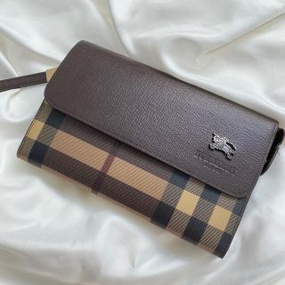 バーバリー(BURBERRY)の【極美品】バーバリーロンドン 長財布 マルチケース ノバチェック ロゴ(クラッチバッグ)