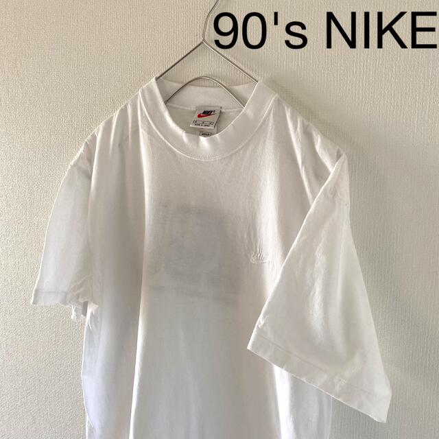 90'sNIKEナイキtシャツ半袖mMホワイト白大学t銀タグ菅田将暉小松菜奈