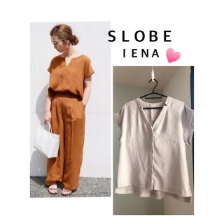 スローブイエナ(SLOBE IENA)のイエナ リネンライクブラウス Vネック トップス(カットソー(半袖/袖なし))