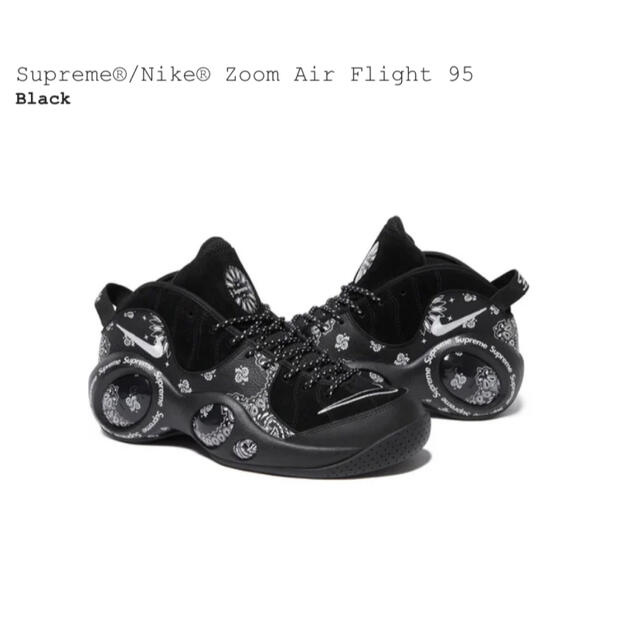 Supreme(シュプリーム)のSupreme × Nike Air Zoom Flight 95 ブラック メンズの靴/シューズ(スニーカー)の商品写真