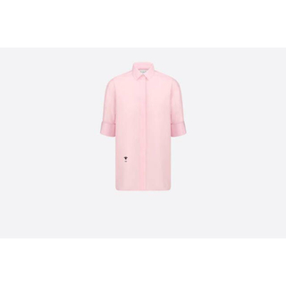 ディオール(Dior)のdior BEE コットンポプリンシャツ　ピンク(シャツ/ブラウス(半袖/袖なし))
