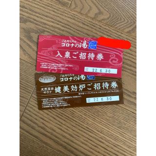 コロナの湯・健美効炉　招待券(その他)