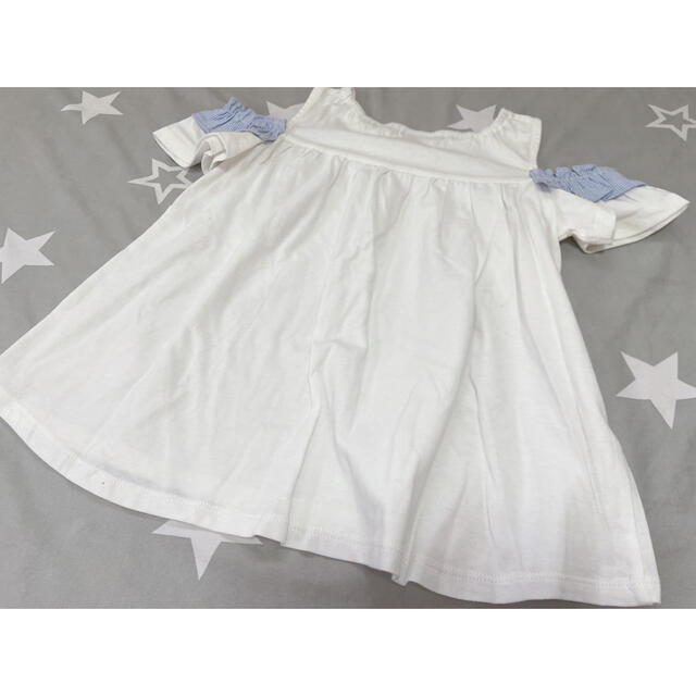 白 フリル付 アナスイミニ 新品 肩空き半袖Tシャツ 120センチ - 通販