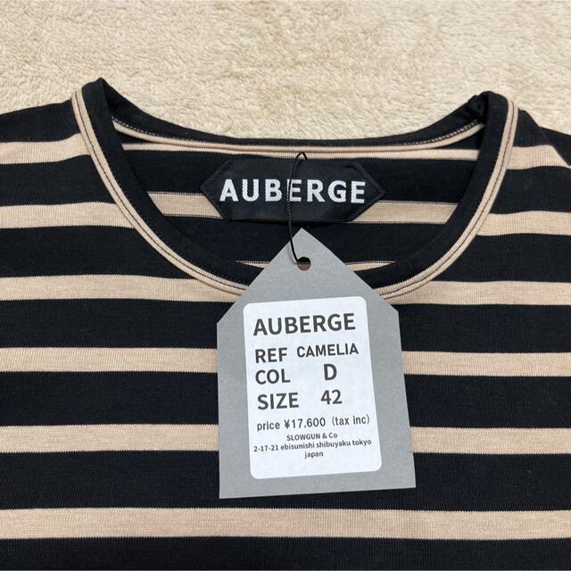 SlowGun(スロウガン)の【新品未使用】AUBERGE オーベルジュ　カメリア　ボーダー Tシャツ メンズのトップス(Tシャツ/カットソー(半袖/袖なし))の商品写真