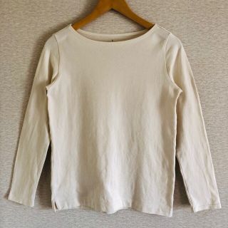 ムジルシリョウヒン(MUJI (無印良品))の無印  muji オーガニックコットン 太番手 長袖Tシャツ・生成(カットソー(長袖/七分))