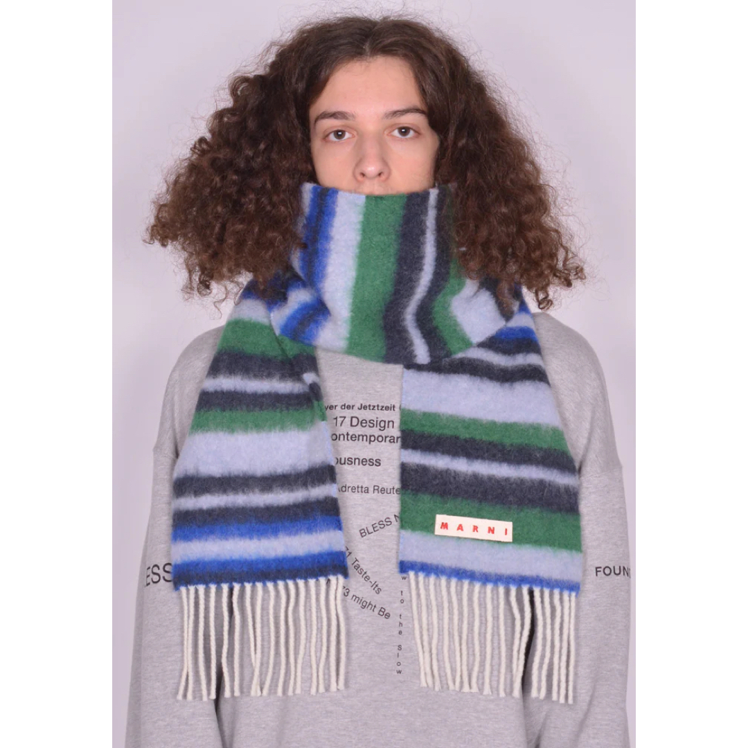 Marni(マルニ)の新品　MARNI 23ss STRIPED BRUSHED WOOL SCARF メンズのファッション小物(マフラー)の商品写真