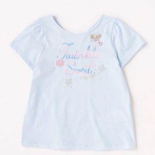 メゾピアノ(mezzo piano)の新品未使用タグ付き mezzopiano シェルロゴTシャツ ブルー 120(Tシャツ/カットソー)