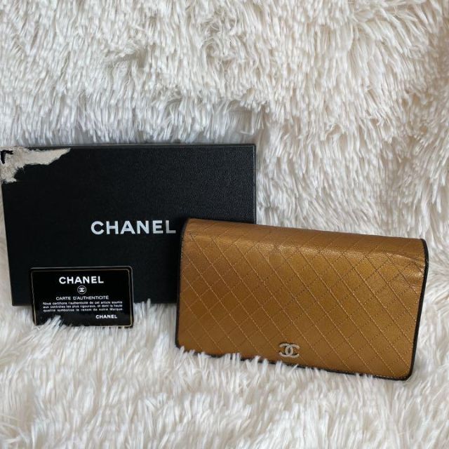 CHANEL(シャネル)のCHANEL シャネル　ビコローレ　ゴールド　ダークブラウン レディースのファッション小物(財布)の商品写真