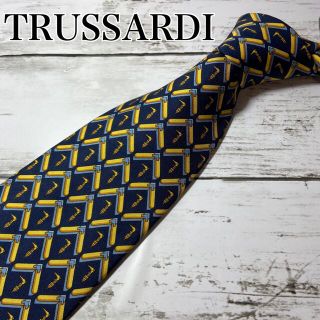 トラサルディ(Trussardi)のTRUSSARDI トラサルディ　ネクタイ　ロゴ柄　総柄　イタリア製　ビジネス(ネクタイ)