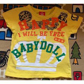 ベビードール(BABYDOLL)のベビードール Tシャツ 90cm 黄色オレンジとグリーン文字(Tシャツ/カットソー)