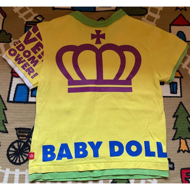 BABYDOLL(ベビードール)のベビードール Tシャツ 90cm 黄色グリーン文字 キッズ/ベビー/マタニティのキッズ服男の子用(90cm~)(Tシャツ/カットソー)の商品写真