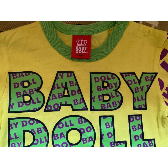 BABYDOLL(ベビードール)のベビードール Tシャツ 90cm 黄色グリーン文字 キッズ/ベビー/マタニティのキッズ服男の子用(90cm~)(Tシャツ/カットソー)の商品写真