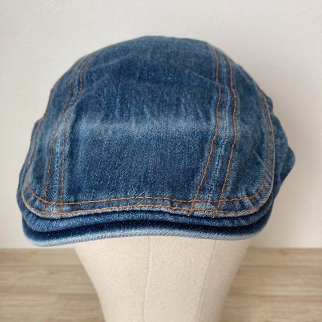 メンズ　ハンチング帽子G インディゴブルー デニム　コットン100% メンズの帽子(ハンチング/ベレー帽)の商品写真