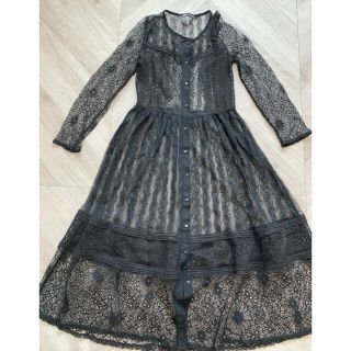 ザラ(ZARA)のZARAブラックレースワンピース(ロングワンピース/マキシワンピース)