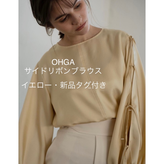 OHGA オーガ サイドリボンブラウス イエロー-