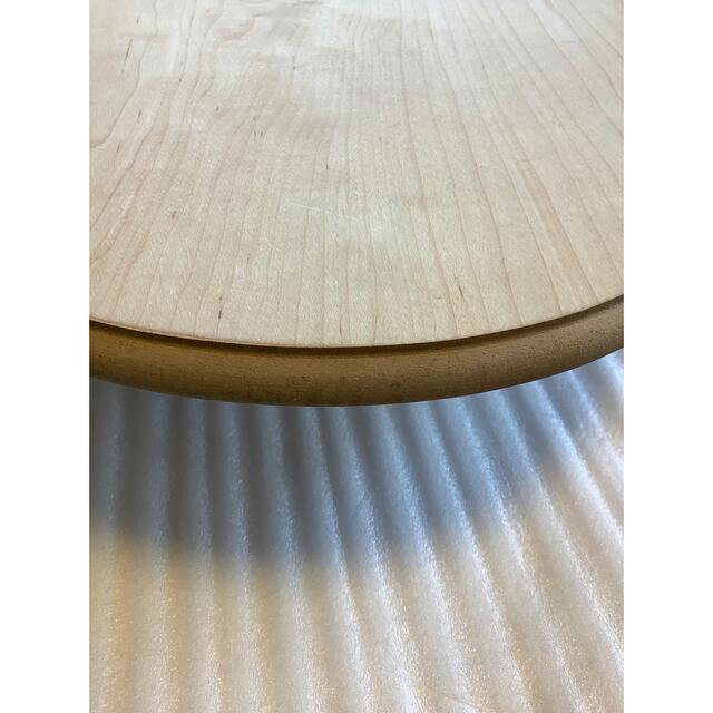 組み立て式　白木楕円テーブル　マガジンラック付き 3