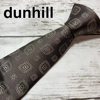 ダンヒル(Dunhill)の美品　dunhill ダンヒル　ネクタイ　ビジネス　イタリア　総柄　ハイブランド(ネクタイ)