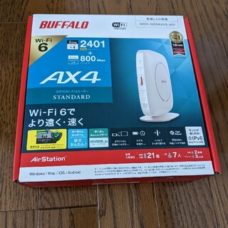 BUFFALO Wi-Fiルーター ホワイト WSR-3200AX4S-WH(PC周辺機器)