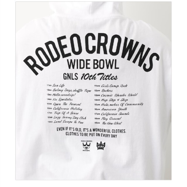 RODEO CROWNS WIDE BOWL(ロデオクラウンズワイドボウル)のロデオクラウンズ　10th STARSフードTシャツ レディースのトップス(Tシャツ(長袖/七分))の商品写真