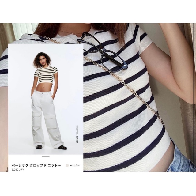 ZARA(ザラ)のZARA ベーシッククロップドニットトップスMサイズ レディースのトップス(その他)の商品写真