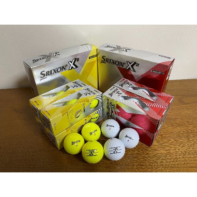 Srixon(スリクソン)のDUNLOP NEW SRIXON-ｘ-2 (ホワイト＆イエロー) スポーツ/アウトドアのゴルフ(その他)の商品写真