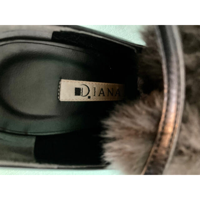 DIANA(ダイアナ)の【DIANA】ダイアナ 黒 本革 カーフレザー ファー パンプス 23.5 レディースの靴/シューズ(ハイヒール/パンプス)の商品写真