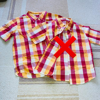 チェックシャツ　150  夏服 チェック柄  半袖シャツ(Tシャツ/カットソー)