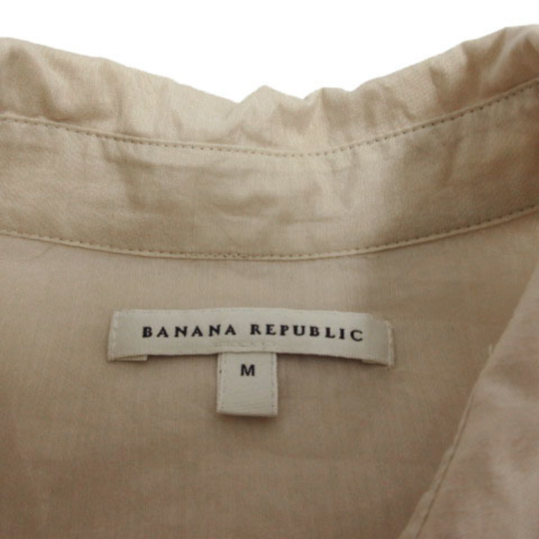 Banana Republic(バナナリパブリック)のバナナリパブリック シャツ 丸襟 長袖 シースルー シルク混 ベージュ M レディースのトップス(シャツ/ブラウス(長袖/七分))の商品写真