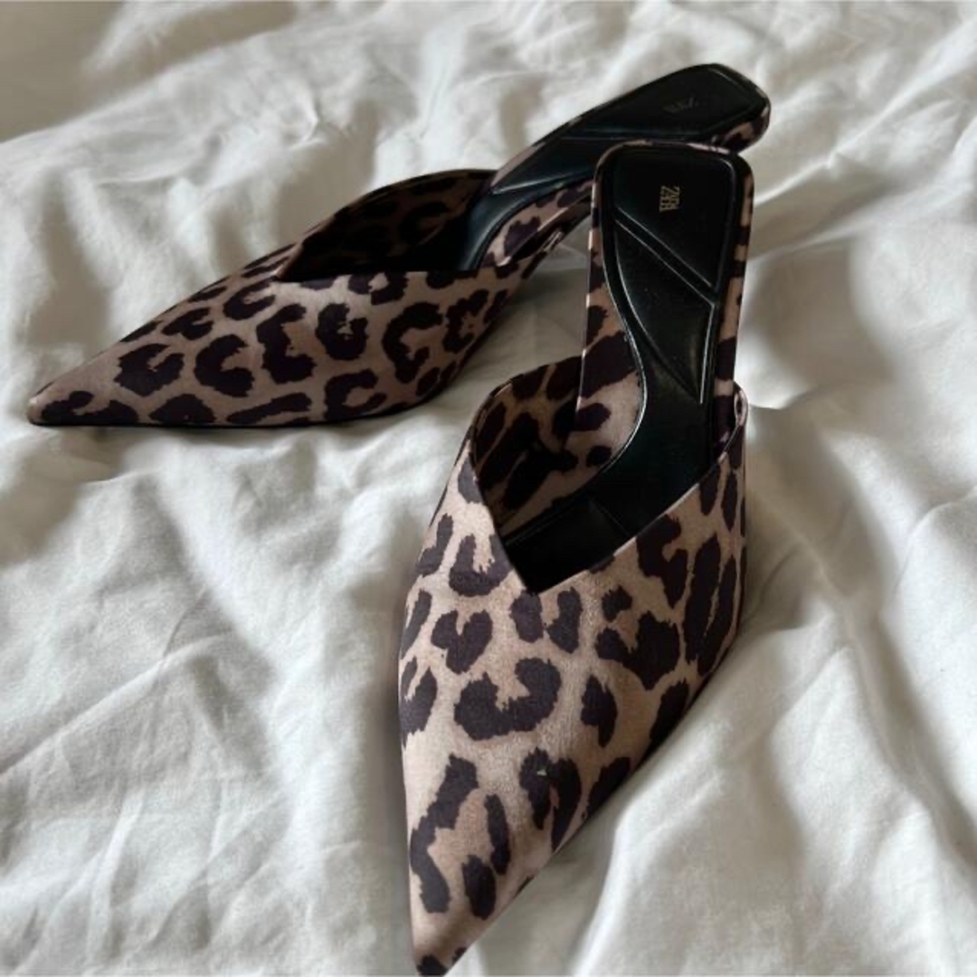 ZARA - ZARA アニマル柄ハイヒールミュールの通販 by he's shop