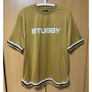 ステューシー(STUSSY)の正規品　ステューシー　メッシュTシャツ　ゴールド　ライン入り(Tシャツ/カットソー(半袖/袖なし))