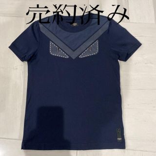 フェンディ(FENDI)のＧＷ値下げ‼️フェンディ  Tシャツ、本革&スタッツネイビー(Tシャツ/カットソー(半袖/袖なし))