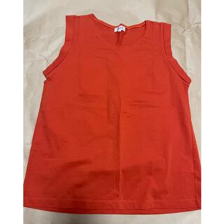 プラステ(PLST)のPLST オレンジ　ノースリーブシャツ(カットソー(半袖/袖なし))